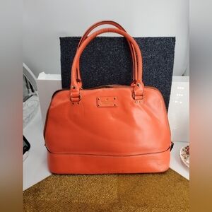 Kate Spade Medium Dome Satchel Tangerine Orange Saffiano Leather (C40)